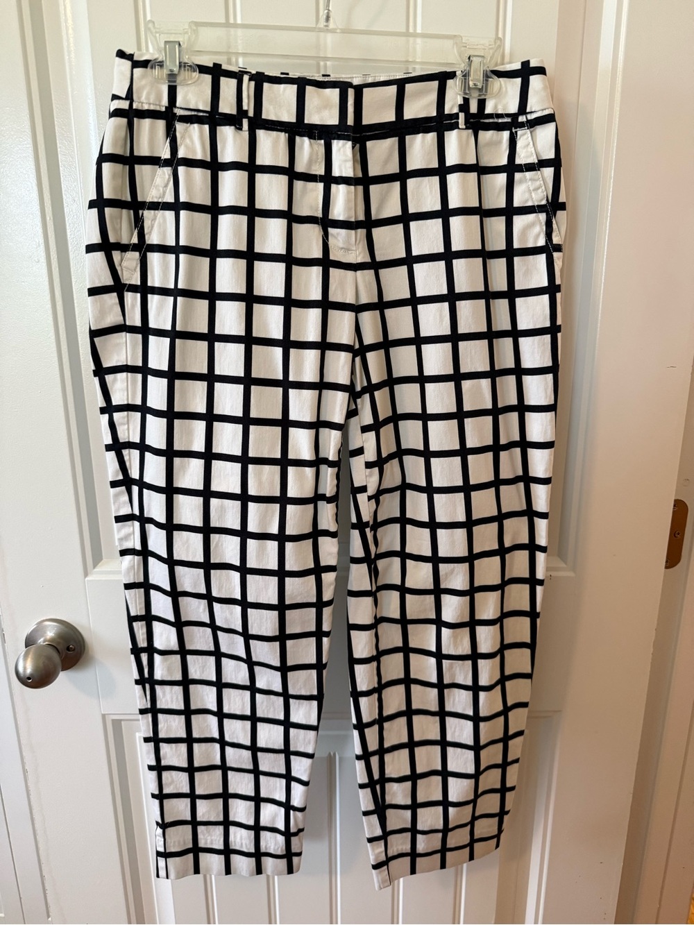 J. Crew Black and White Grid Pants